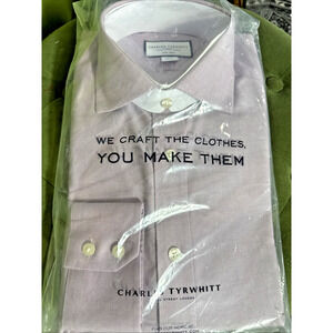 Charles Tyrwhitt Non Iron Twill Cutaway, Violet Purple, Slim Fit, 15.5/35 In